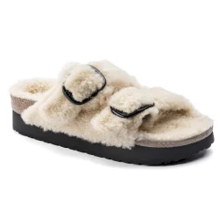 Store Birkenstock Arizona Big Buckle En Fourrure D'Agneau Teddy Eggshell