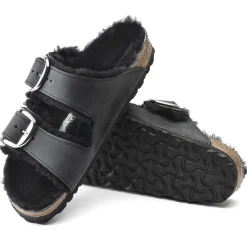 New Birkenstock Arizona Big Buckle En Fourrure D'Agneau Black