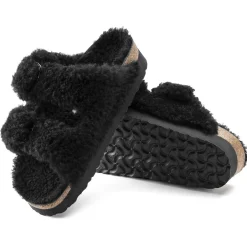 Discount Birkenstock Arizona Big Buckle En Fourrure D'Agneau Teddy Black