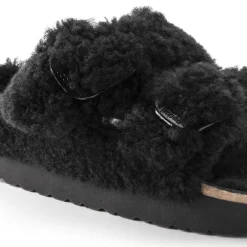 Discount Birkenstock Arizona Big Buckle En Fourrure D'Agneau Teddy Black