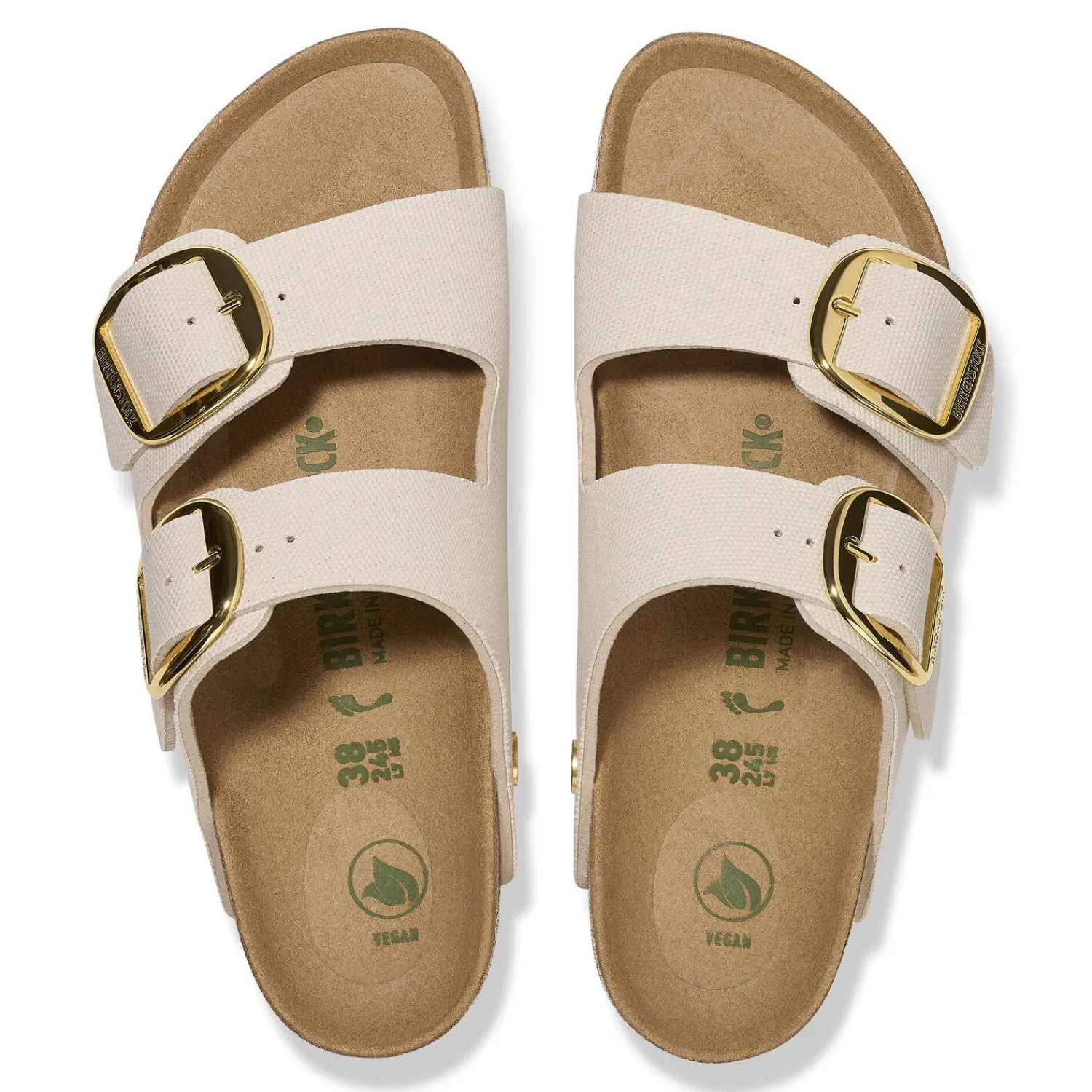 Cheap Birkenstock Arizona Big Buckle Rivet Logo Canvas Eggshell