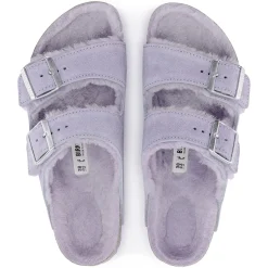 Fashion Birkenstock Arizona En Fourrure D'Agneau Purple Fog