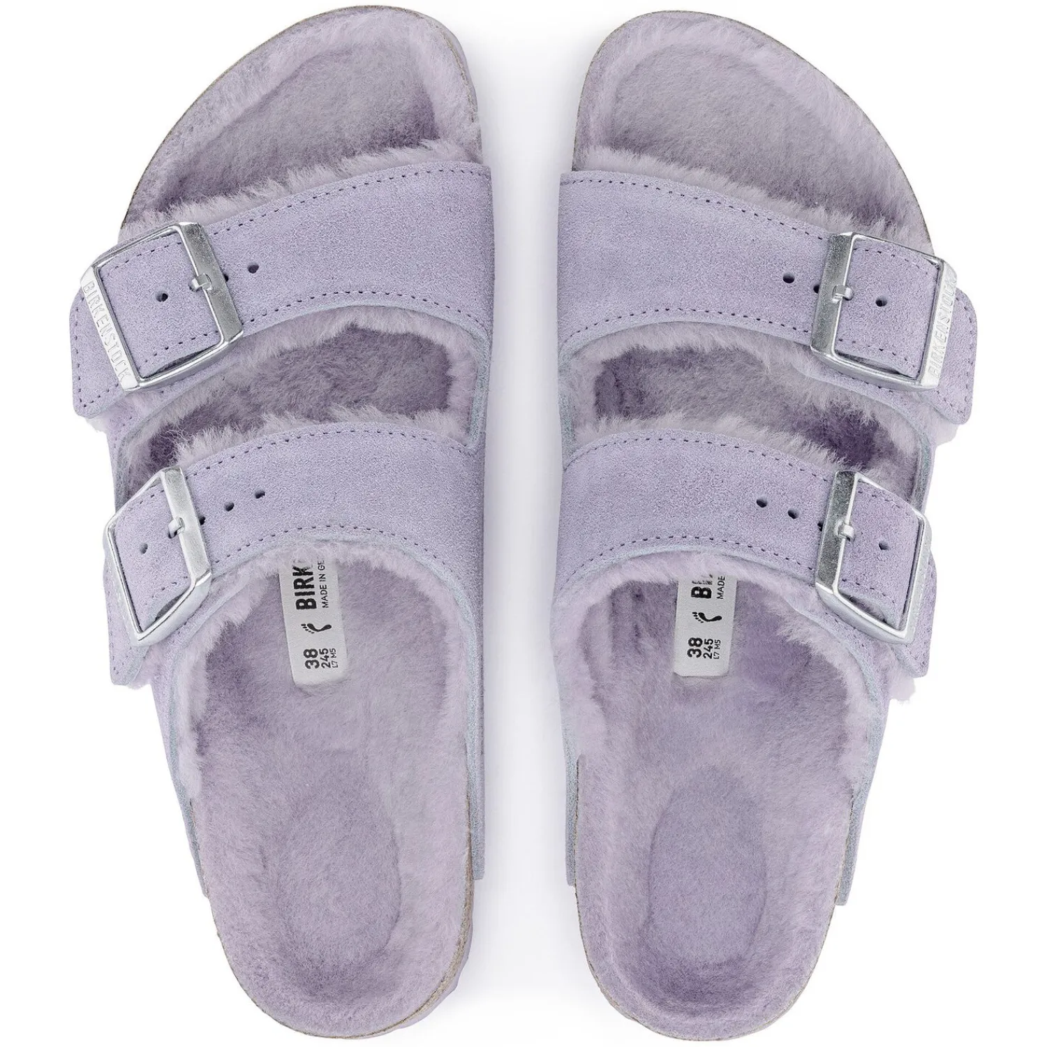 Fashion Birkenstock Arizona En Fourrure D'Agneau Purple Fog