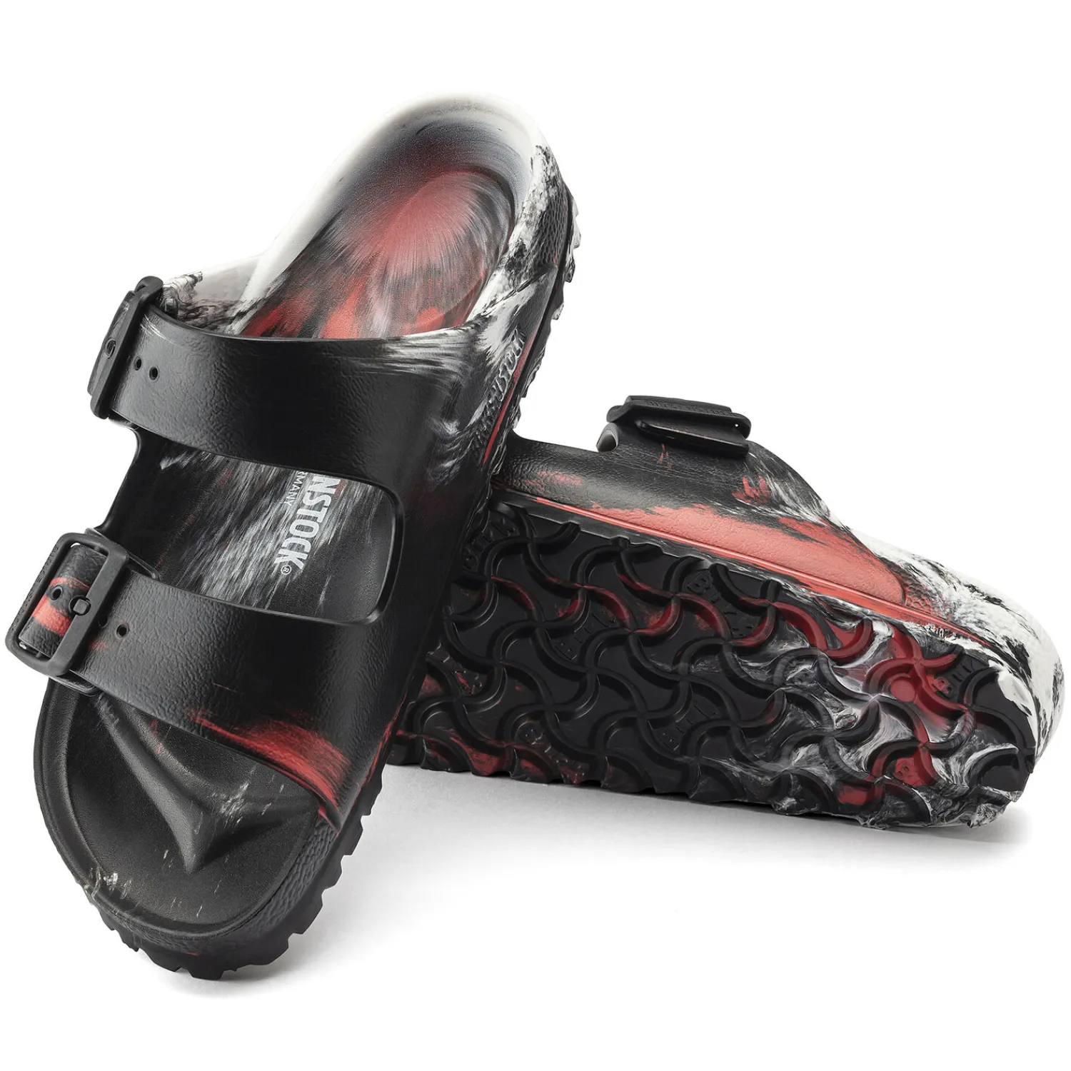 Best Birkenstock Arizona Essentials Multi Color Red/Black/White