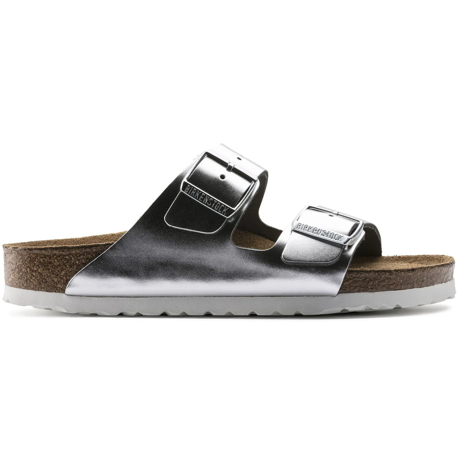 Hot Birkenstock Arizona Lit De Pied Souple Metallic Silver