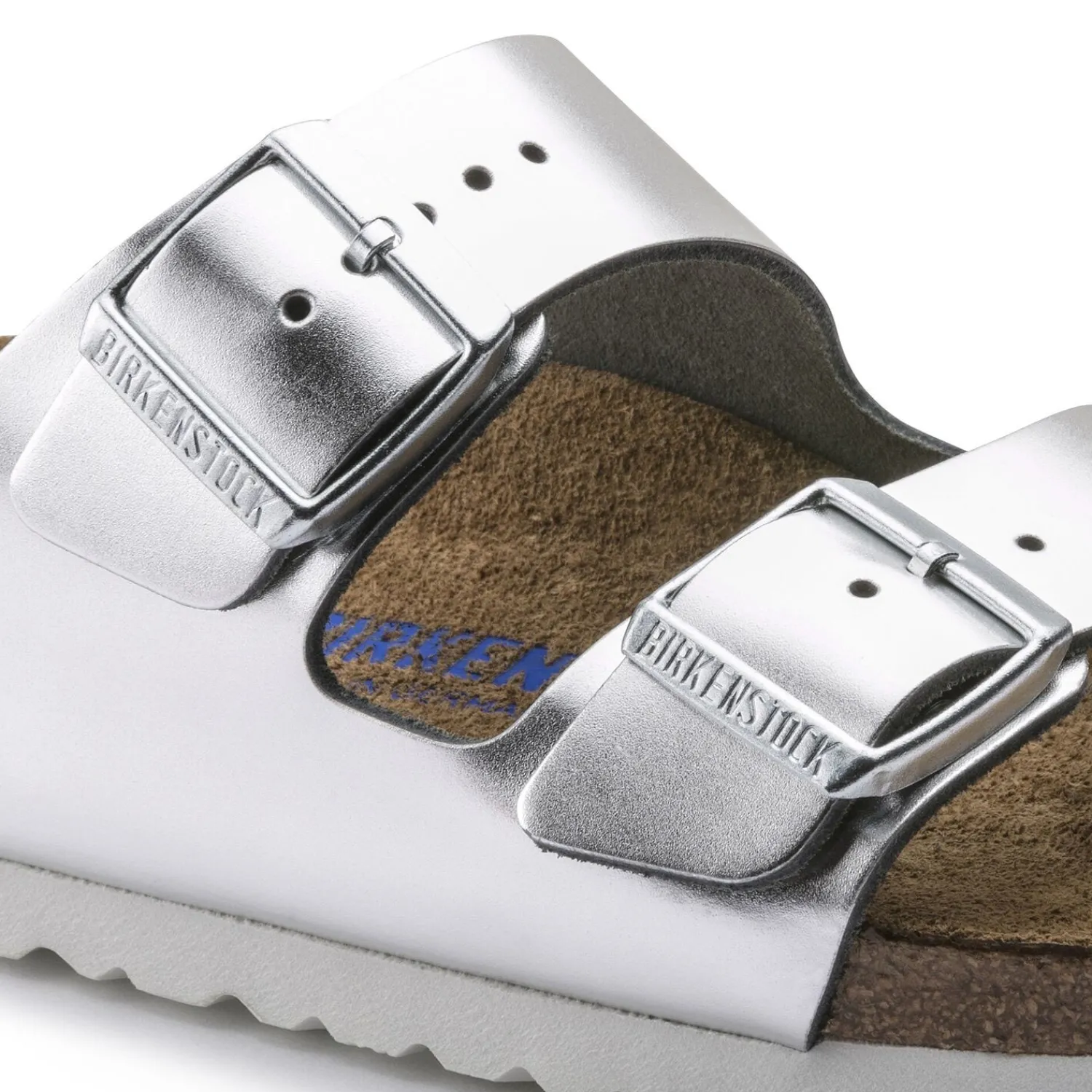 Hot Birkenstock Arizona Lit De Pied Souple Metallic Silver