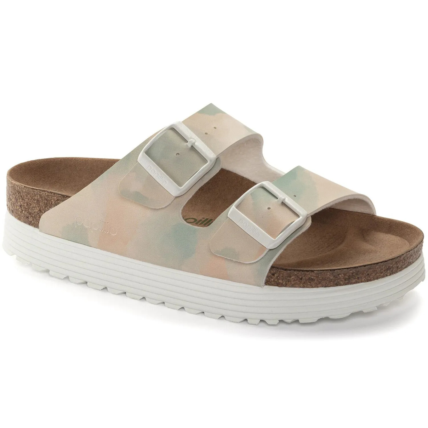 Best Birkenstock Arizona Platform Vegan Watercolor Pink/Blue