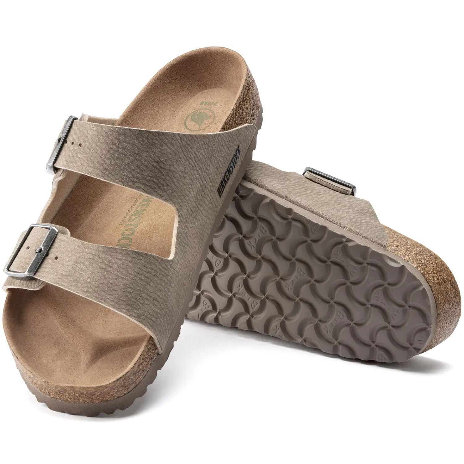 Cheap Birkenstock Arizona Vegan Desert Dust Gray Taupe