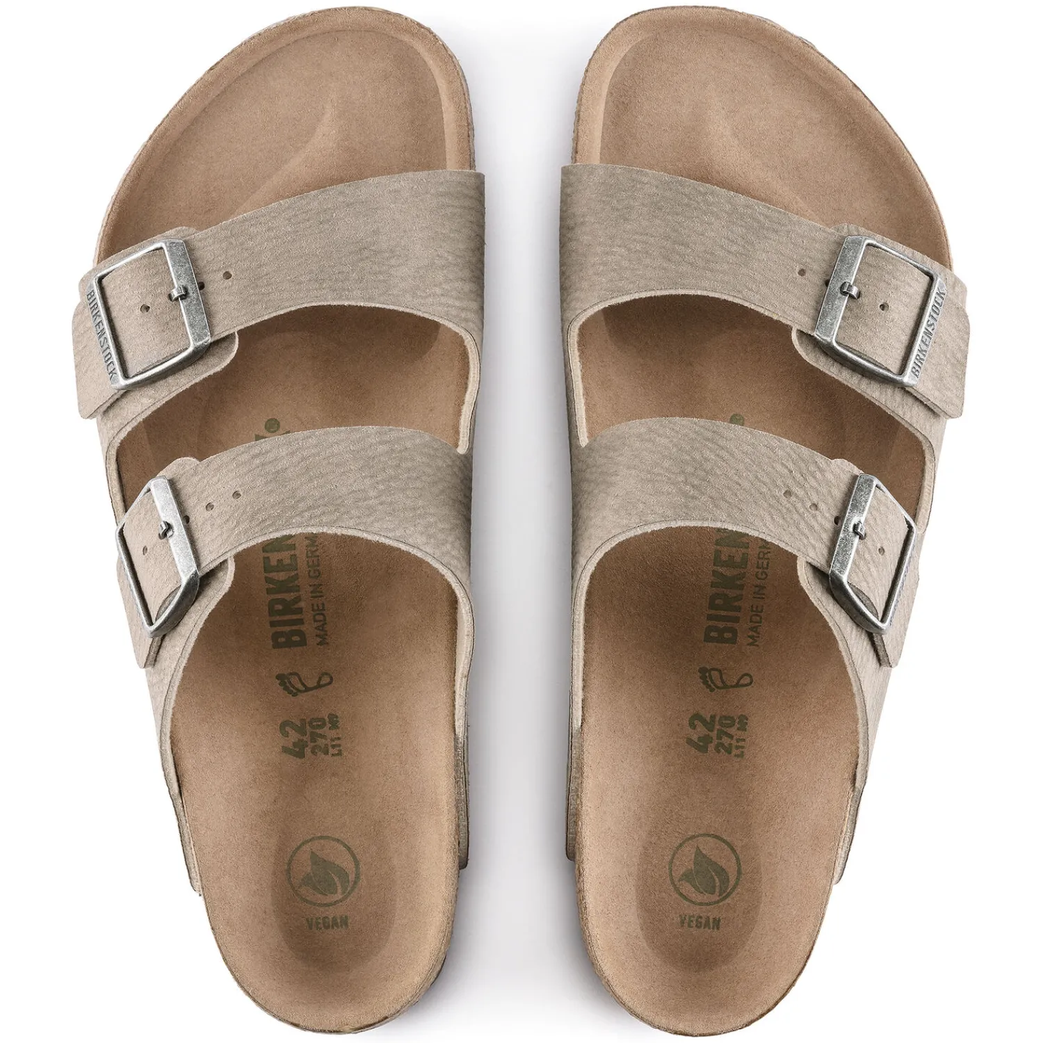 Cheap Birkenstock Arizona Vegan Desert Dust Gray Taupe