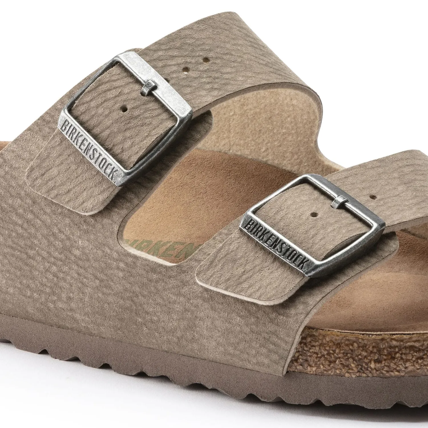 Cheap Birkenstock Arizona Vegan Desert Dust Gray Taupe