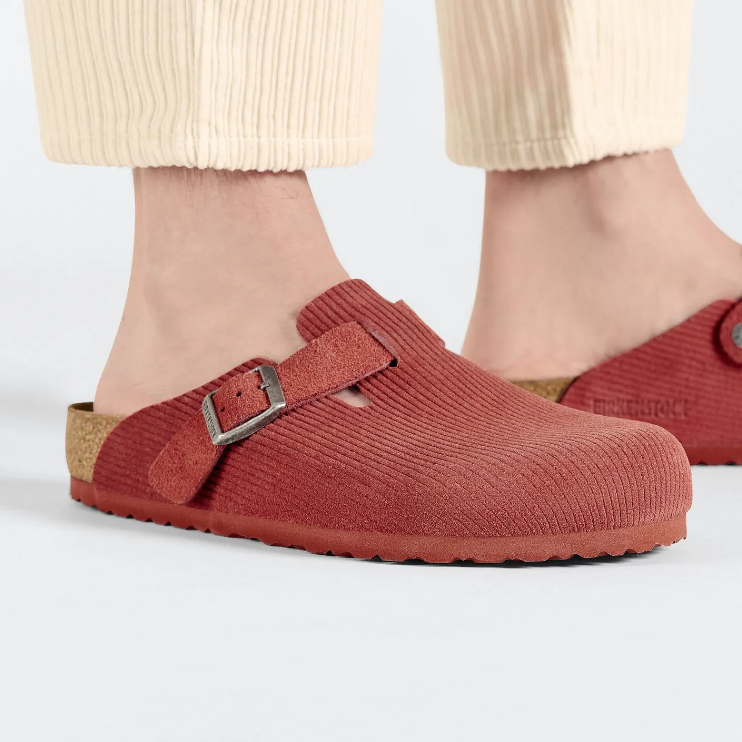 Best Sale Birkenstock Boston Corduroy Sienna Red