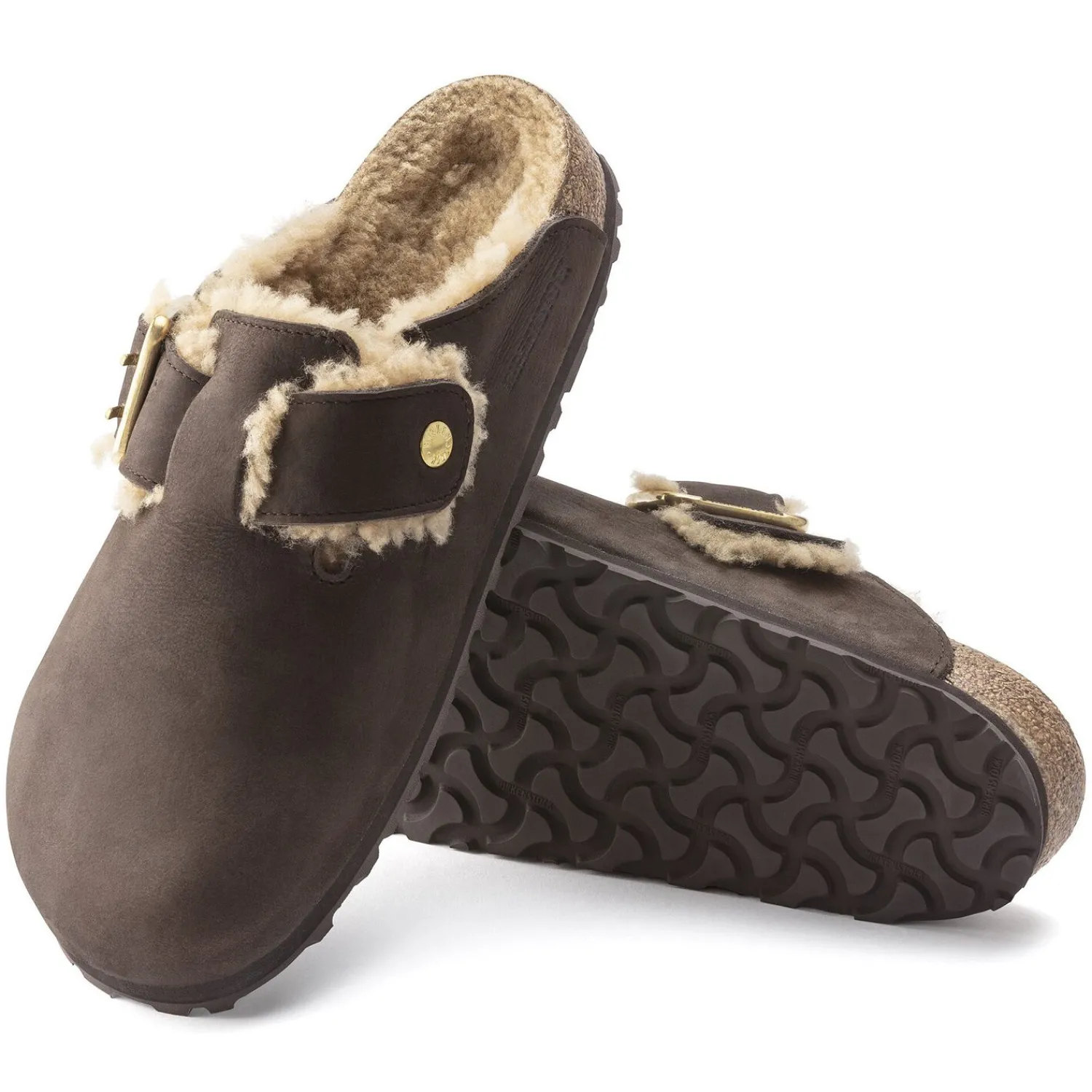 New Birkenstock Boston Bold Shearling Espresso