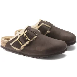 New Birkenstock Boston Bold Shearling Espresso