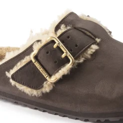New Birkenstock Boston Bold Shearling Espresso