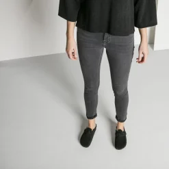 Fashion Birkenstock Boston En Fourrure D'Agneau Black