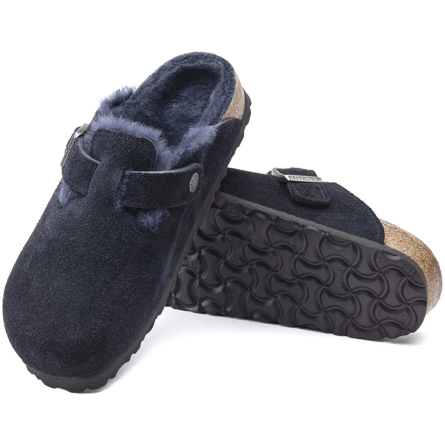 Shop Birkenstock Boston En Fourrure D'Agneau Midnight