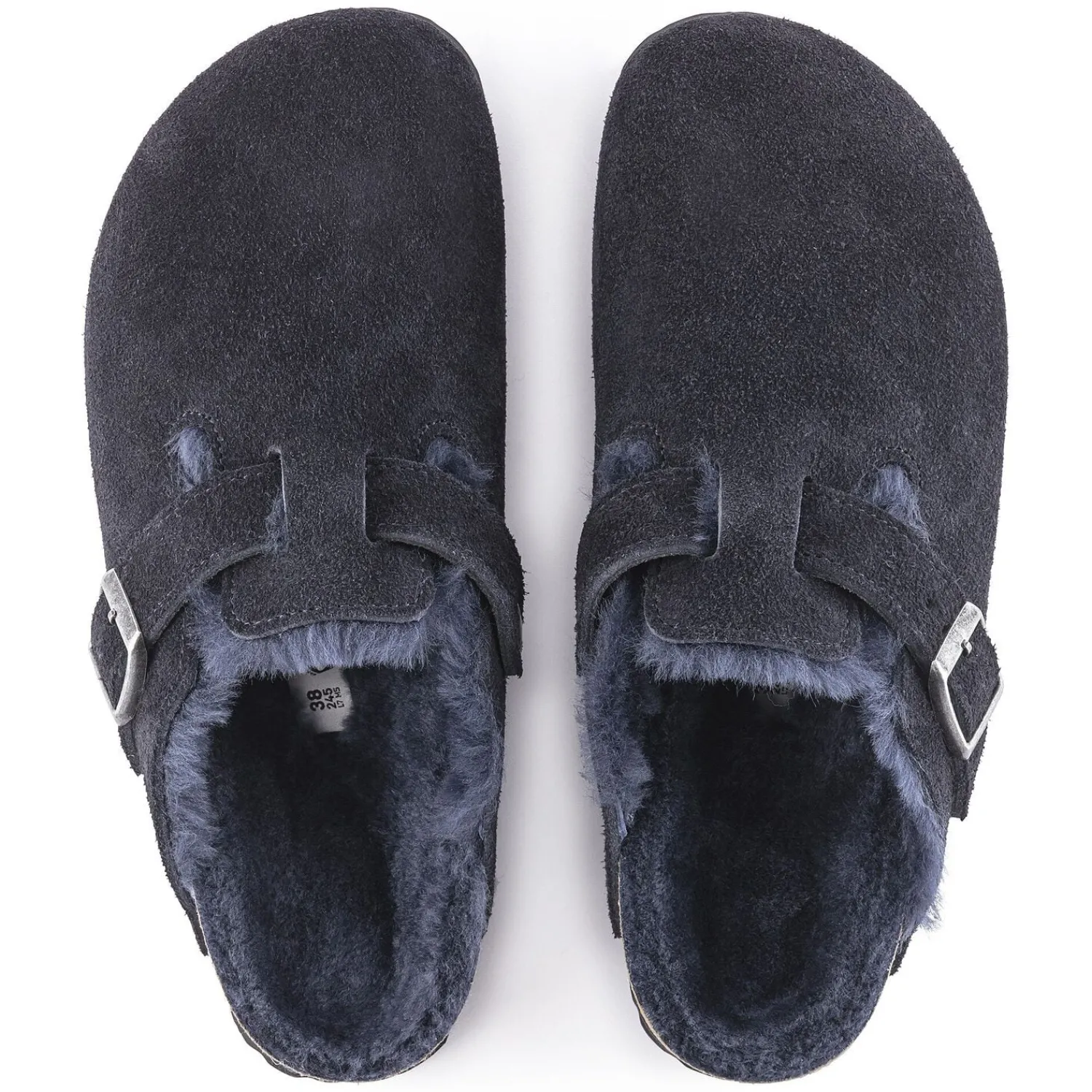 Shop Birkenstock Boston En Fourrure D'Agneau Midnight