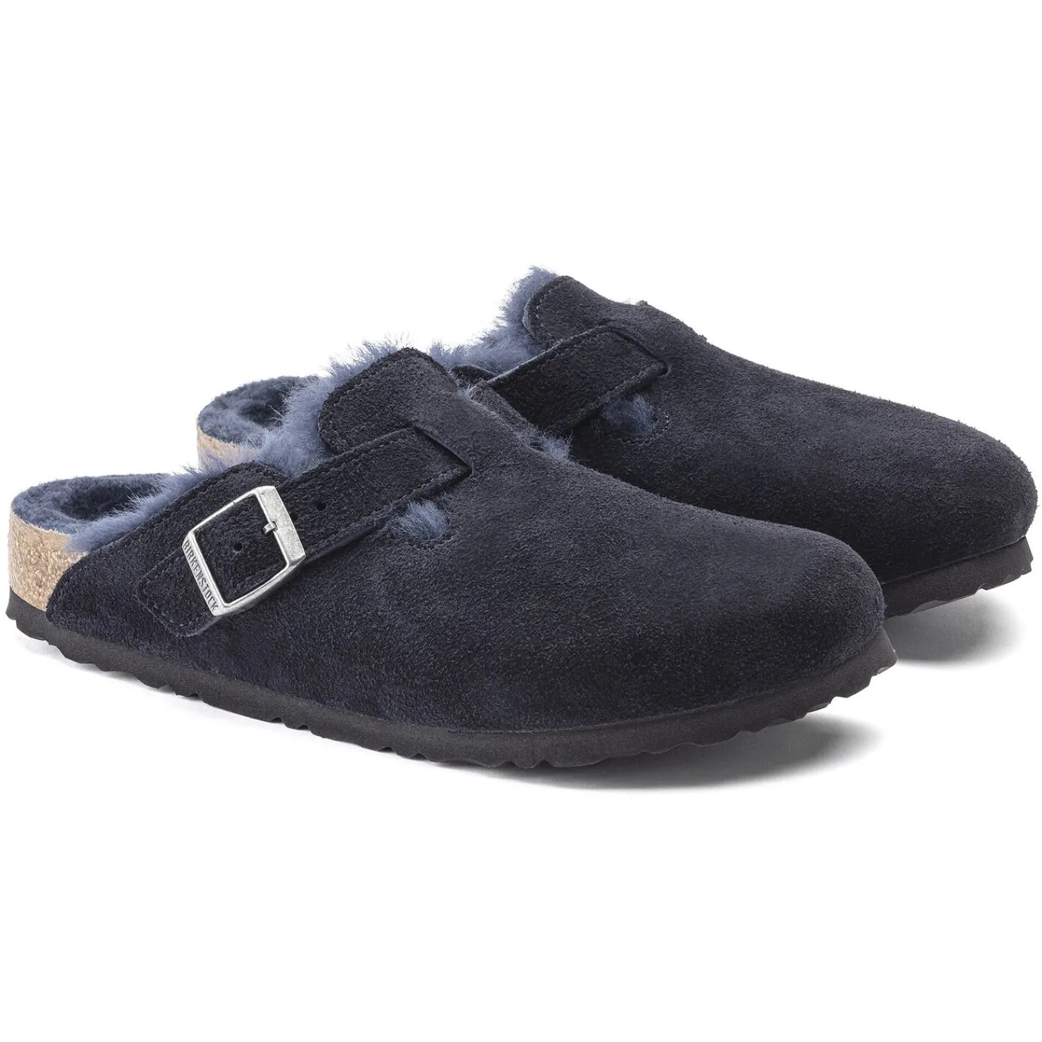 Shop Birkenstock Boston En Fourrure D'Agneau Midnight