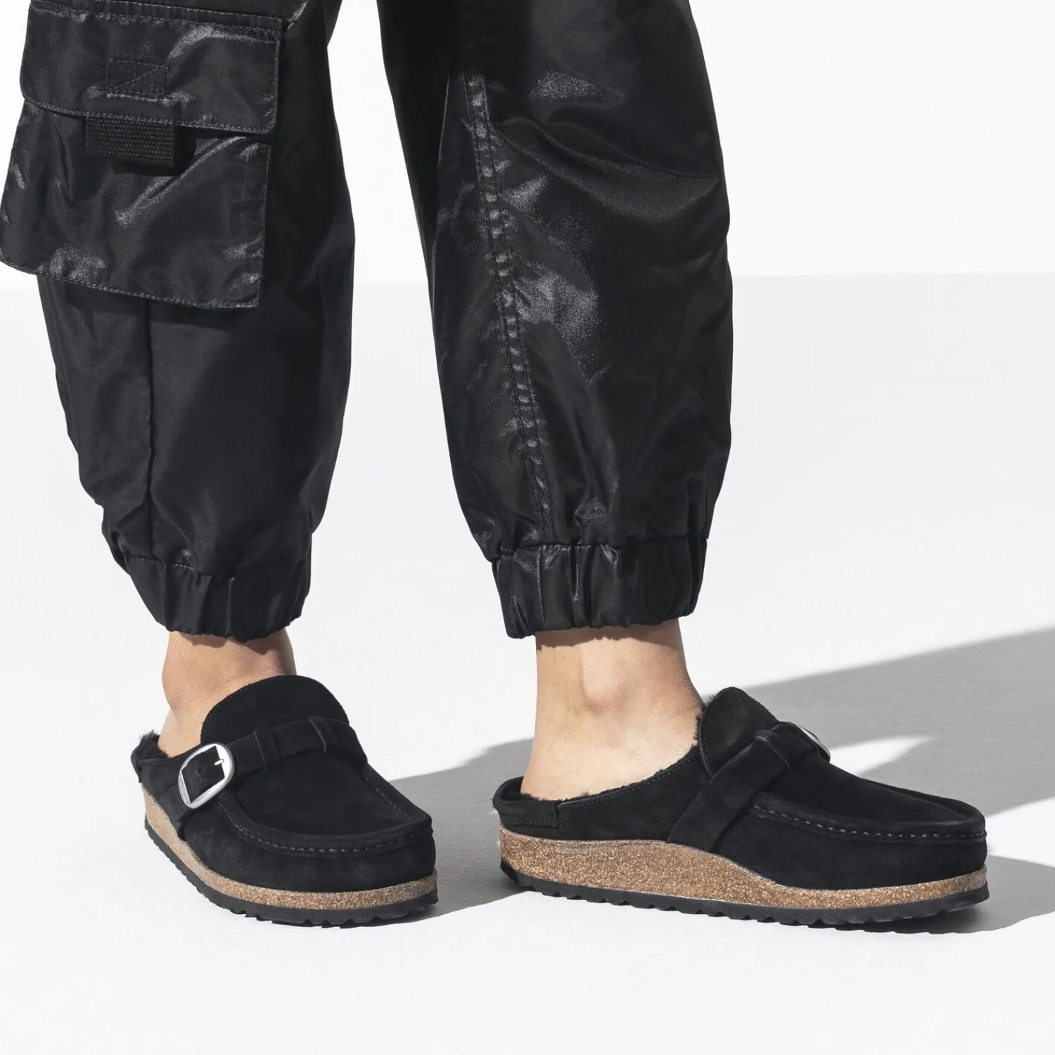 Fashion Birkenstock Buckley En Fourrure D'Agneau Black