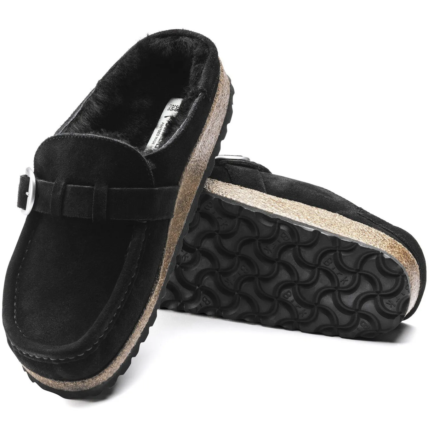 Fashion Birkenstock Buckley En Fourrure D'Agneau Black