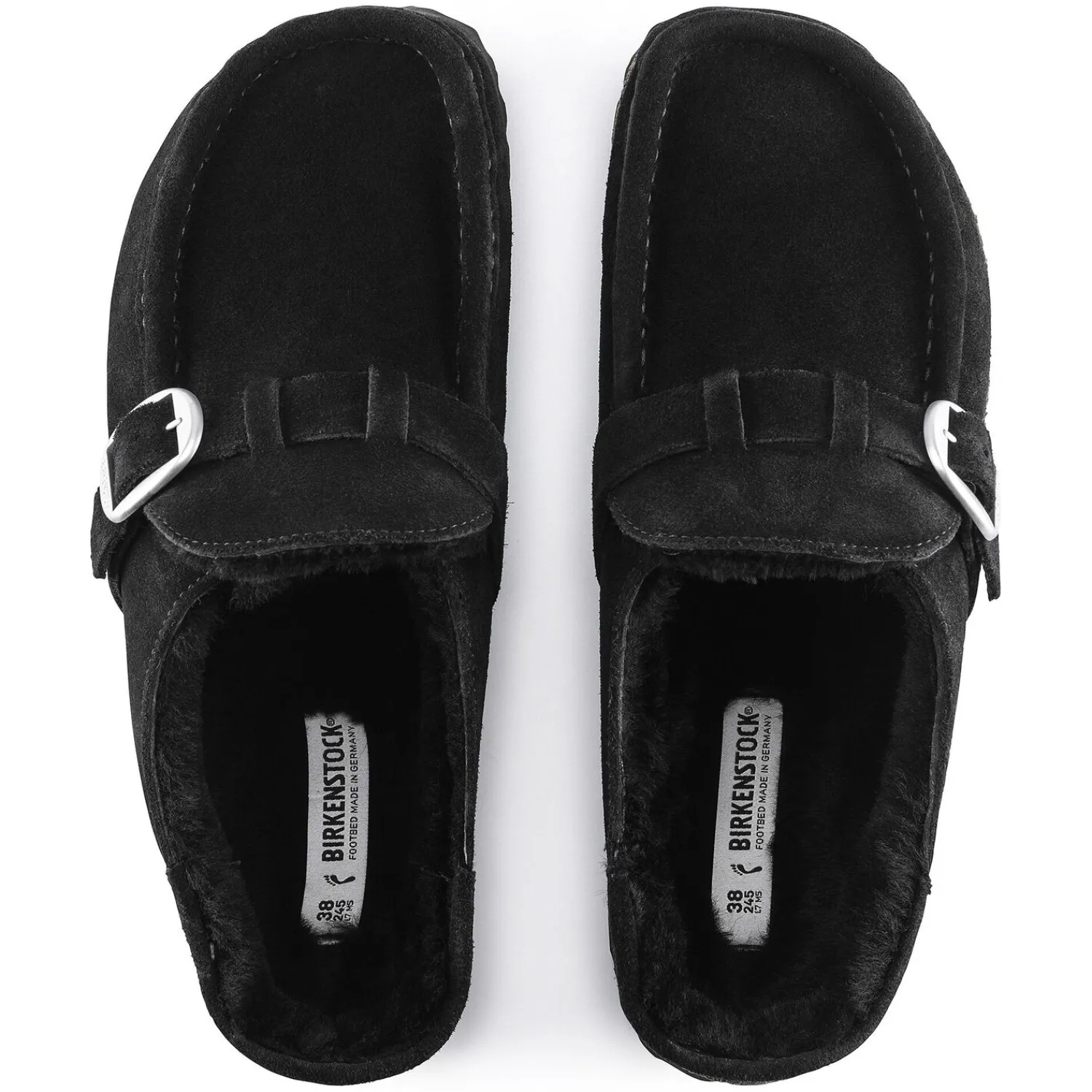 Fashion Birkenstock Buckley En Fourrure D'Agneau Black