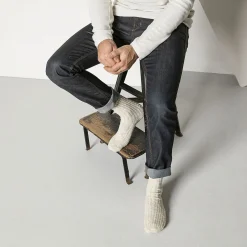 Outlet Birkenstock Chaussettes En Coton Flamme Homme Beige/White