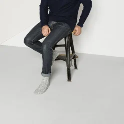 New Birkenstock Chaussettes En Coton Flamme Homme Gray/White