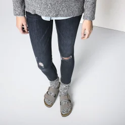 Best Birkenstock Chaussettes En Coton Flamme Femme Black/Gray
