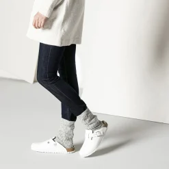 Clearance Birkenstock Chaussettes En Coton Flamme Femme Gray/White