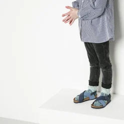 Sale Birkenstock Chaussettes En Coton Flamme Enfant Nile Blue