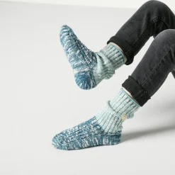 Sale Birkenstock Chaussettes En Coton Flamme Enfant Nile Blue