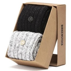 Flash Sale Birkenstock Coffret Chaussettes En Maille Cotelee Black Gray