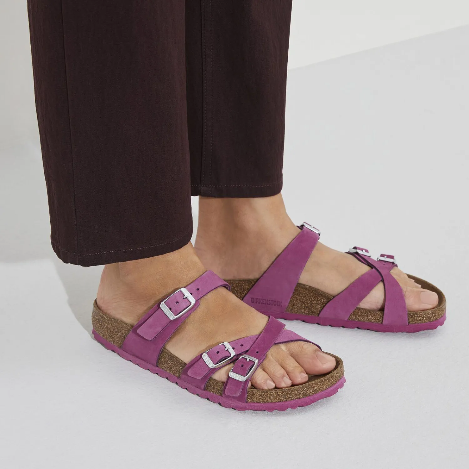 Hot Birkenstock Franca Lit De Pied Souple Dark Fuchsia
