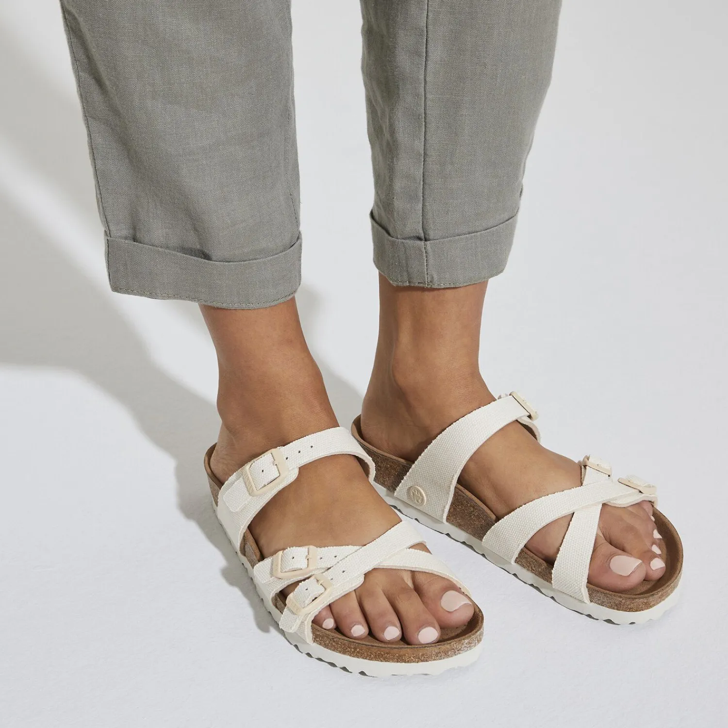 Sale Birkenstock Franca Vegan Canvas Eggshell