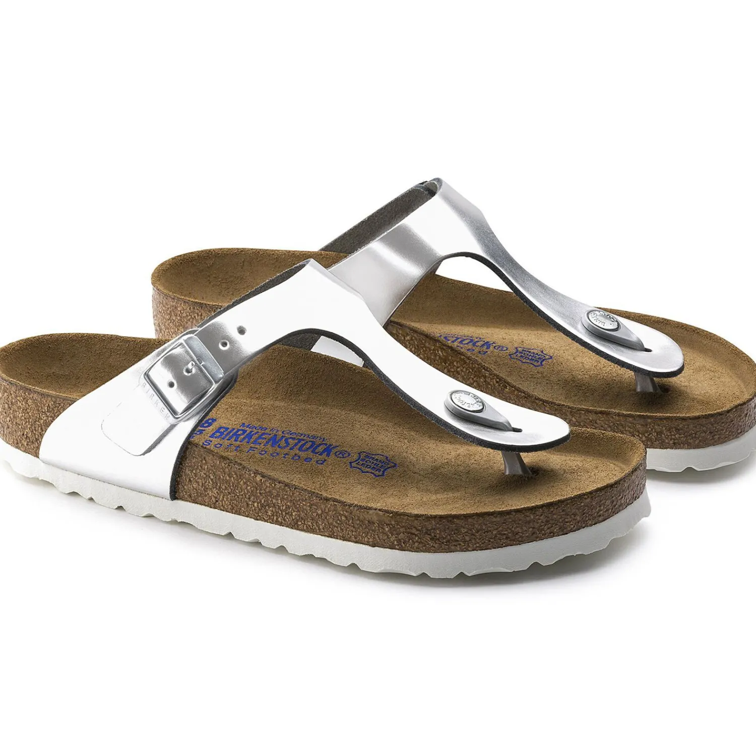 Best Sale Birkenstock Gizeh Lit De Pied Souple Metallic Silver