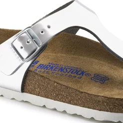 Best Sale Birkenstock Gizeh Lit De Pied Souple Metallic Silver