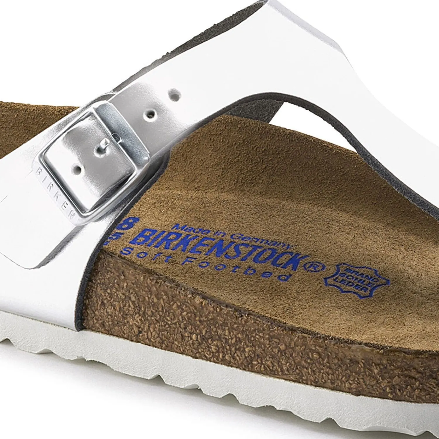 Best Sale Birkenstock Gizeh Lit De Pied Souple Metallic Silver