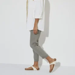 Shop Birkenstock Gizeh Vegan Canvas Eggshell