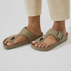 Cheap Birkenstock Gizeh Vegan Big Buckle Faded Khaki
