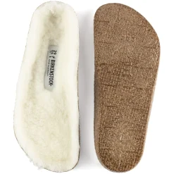 New Birkenstock Lit De Pied Zermatt Kids En Fourrure D'Agneau Sandshell/Creme