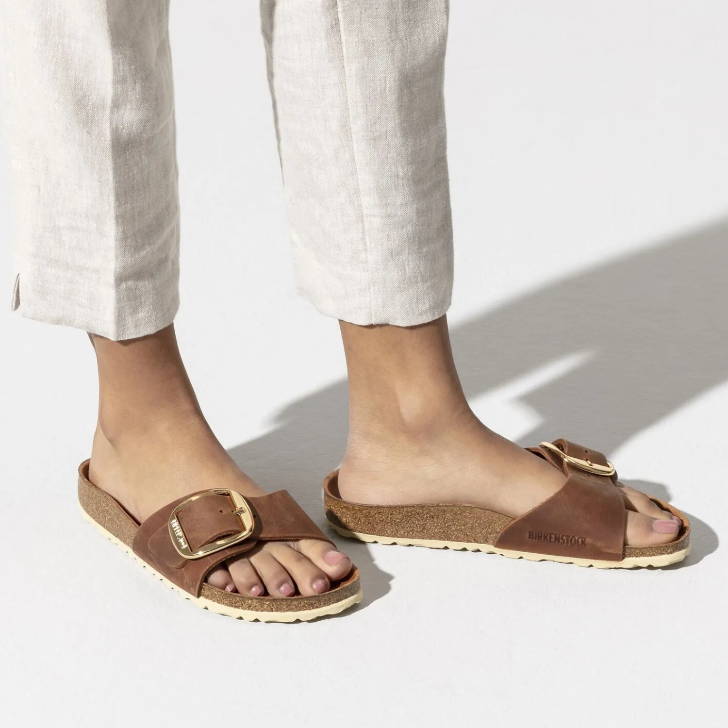 Cheap Birkenstock Madrid Big Buckle Cognac