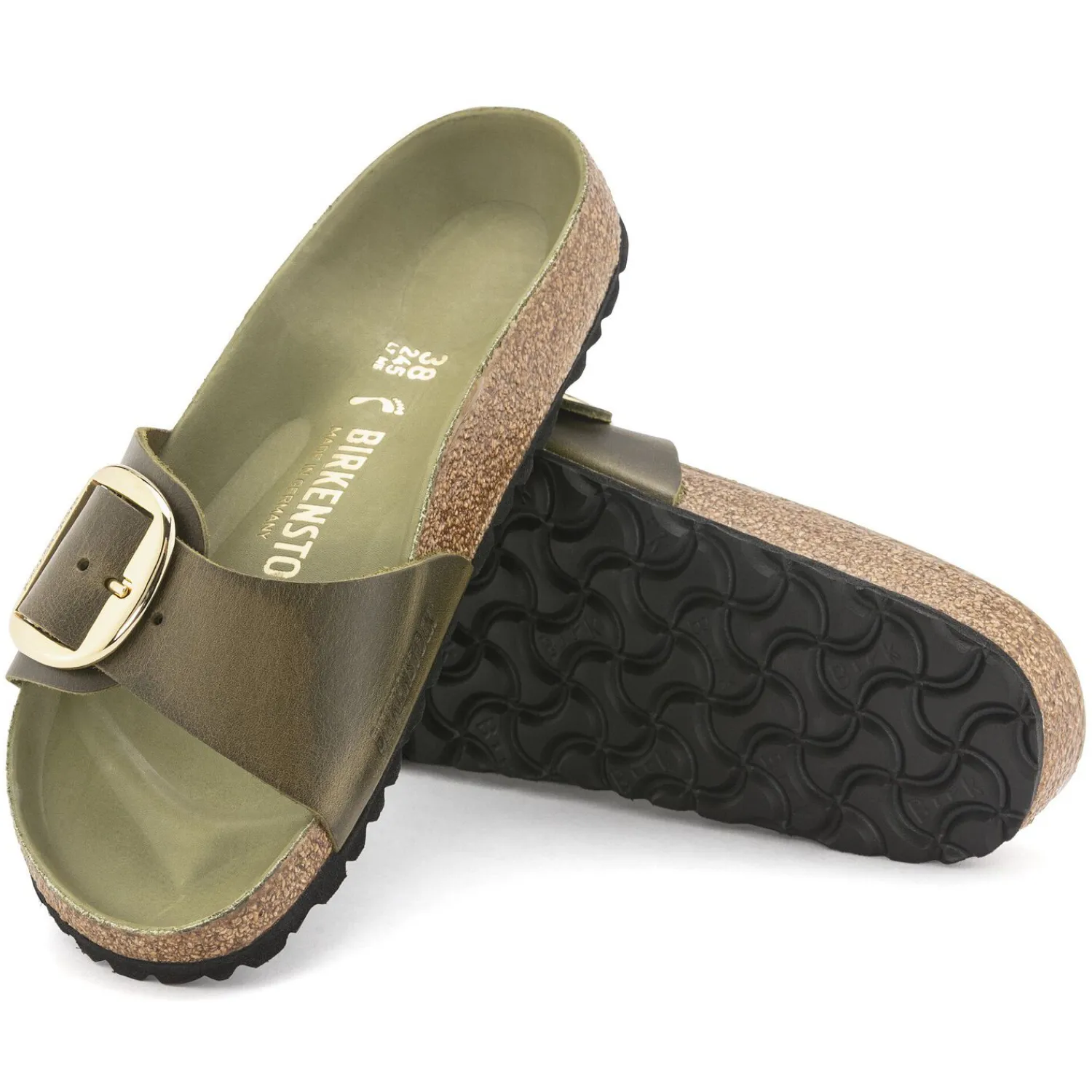 New Birkenstock Madrid Big Buckle Olive Green