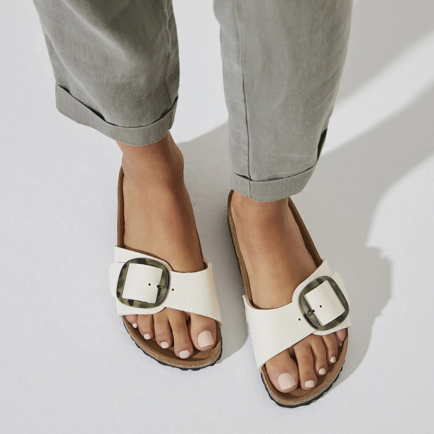 Discount Birkenstock Madrid Vegan Big Buckle Eggshell