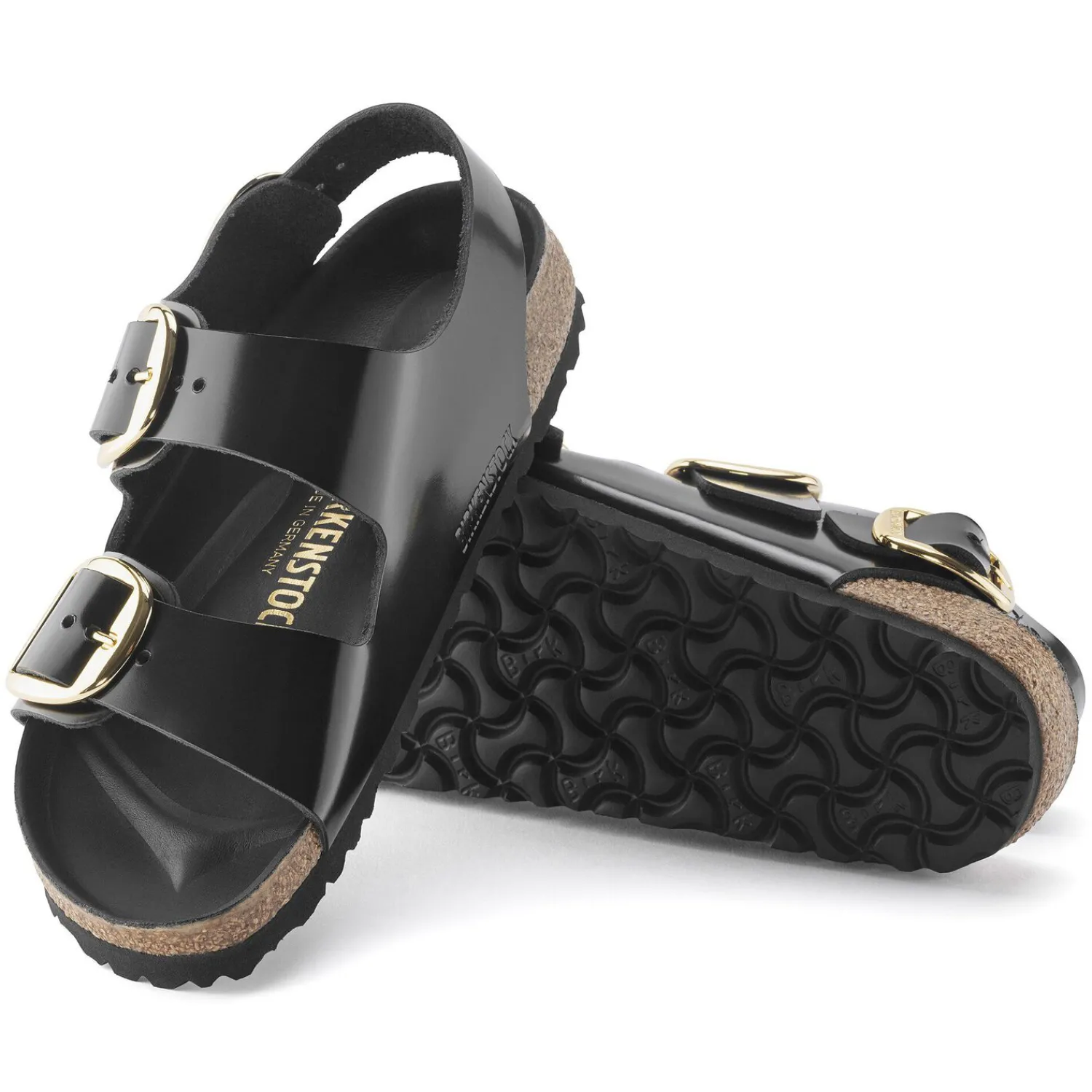 Store Birkenstock Milano Big Buckle Noir Tres Brillant