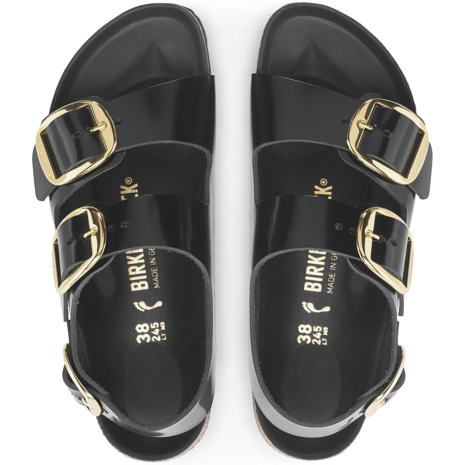 Store Birkenstock Milano Big Buckle Noir Tres Brillant