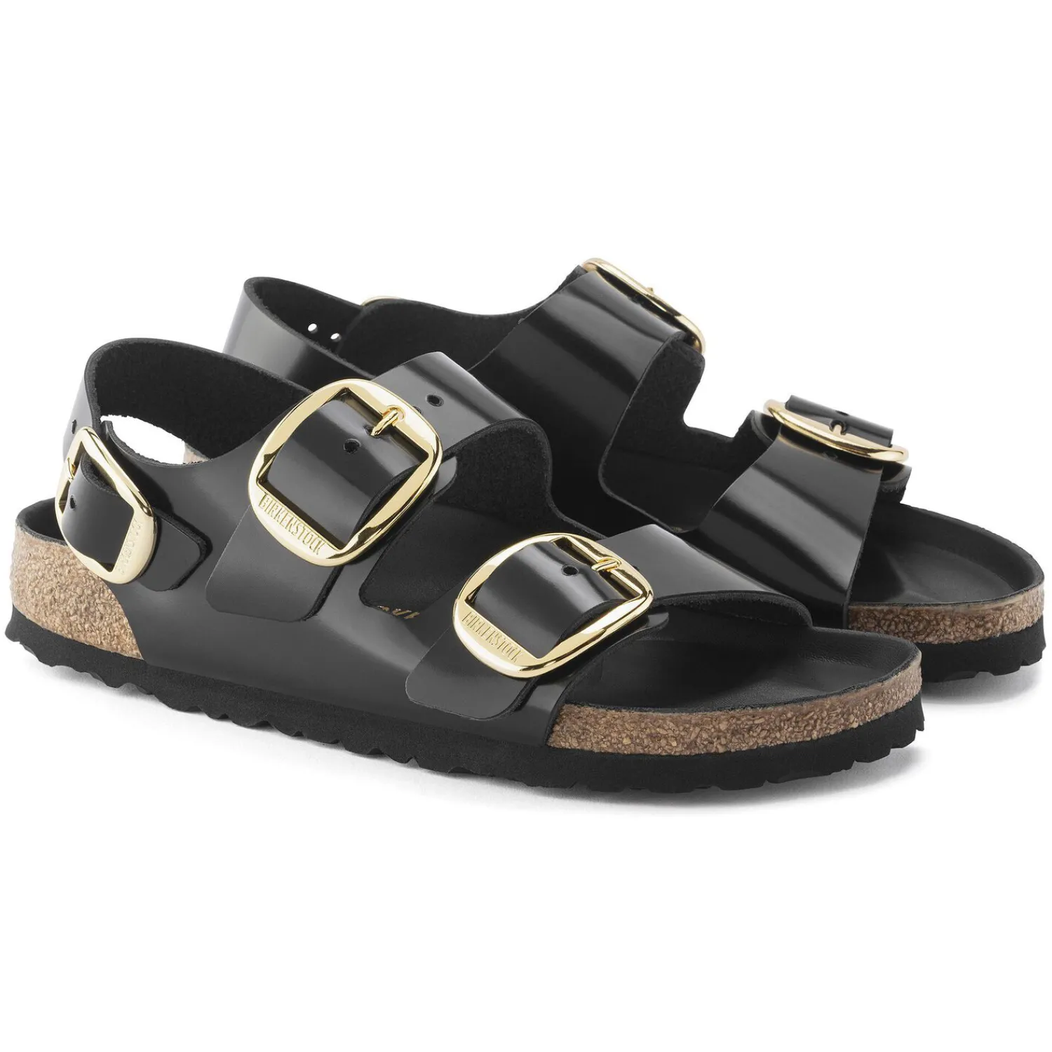Store Birkenstock Milano Big Buckle Noir Tres Brillant
