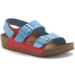 Sale Birkenstock Milano Hl Kids Sky Blue/Active Red