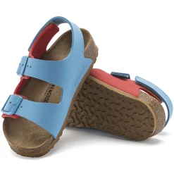 Sale Birkenstock Milano Hl Kids Sky Blue/Active Red