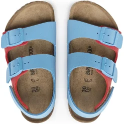 Sale Birkenstock Milano Hl Kids Sky Blue/Active Red