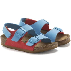 Sale Birkenstock Milano Hl Kids Sky Blue/Active Red